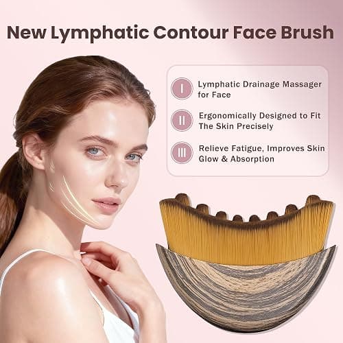 New Lymphatic Contour Face Brush for Sculpting, Lymphatic Drainage Massager for Face, Ergonomically Designed to Fit The Skin Precisely and Relieve Fatigue, Improves Skin Glow & Absorption (1 Pack) thumbnail 2