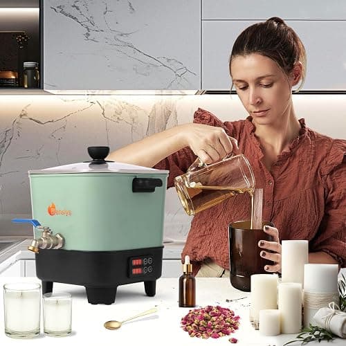 Electric Wax Melter Pot for Candle&Soap Making-Large 7Qts Capacity, Digital Temperature Panel with Spout, Non-Stick, V Bottom for Easy Pour&Clean thumbnail 6