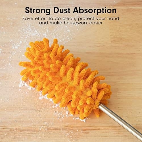 Microfiber Duster for Cleaning, Tukuos Hand Washable Dusters with 2pcs Replaceable Microfiber Head, Extendable Pole, Detachable Cleaning Supplies for Office, Car, Window, Furniture, Ceiling Fan thumbnail 3