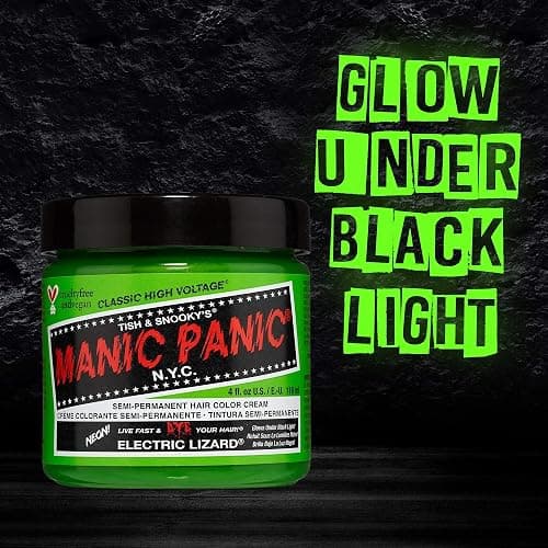 MANIC PANIC Classic Electric Lizard Semi Permanent Hair Color - Bright Neon Green Hair Dye for Women & Men That Lasts 4-6 Weeks - Vegan, Ammonia & Cruelty-Free - Create & Mix Custom Shades (4oz) thumbnail 6