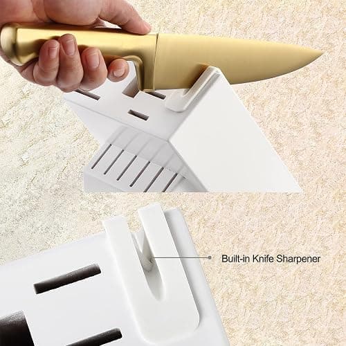 McCook® Knife Sets, Golden Titanium Stainless Steel Kitchen Knife Block Sets with Built-in Sharpener thumbnail 4