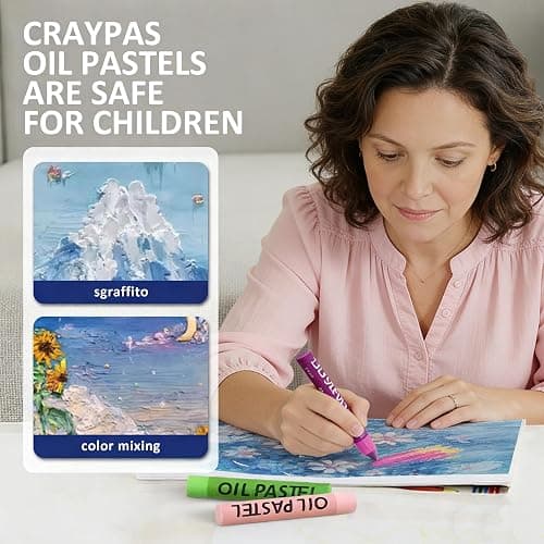 PABLUE Oil Pastels 48 Colors, Soft Oil Pastel Crayons for Drawing Blending,Layering, Shading, Art Supplies Gift for Artists, Beginners thumbnail 6