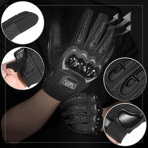 COFIT Motorcycle Gloves Breathable, Touchscreen Motorbike Gloves Anti-Slip with Good Grip Hard Knuckles Protection for Men Women Motocross, BMX ATV MTB Cycling, Road Racing thumbnail 2