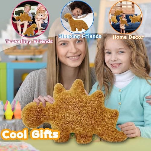 Isaacalyx Dino Nugget Pillow, 18 inch Soft Dinosaur Chicken Nuggets Pillow for Birthday Gifts, Dinosaur Theme Party Decorations thumbnail 7