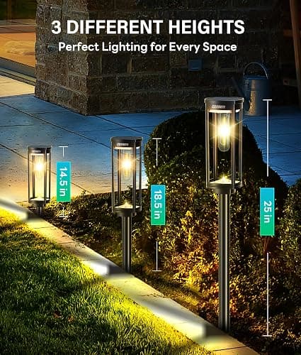 COXSENI Solar Pathway Lights Outdoor 8 Pack, Bright Solar Path Lights Outside Waterproof, Sidewalk Lights Solar Powered Landscape Light for Walkway Driveway Lawn Patio Yard Garden thumbnail 7