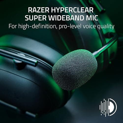 Razer BlackShark V2 HyperSpeed Wireless Gaming Headset: 2.4GHz, Bluetooth or USB - THX Spatial Audio - Titanium 50mm Drivers - 70 Hr Battery - for Xbox Series X, Series S, PS5, PC, Switch 2 - Black thumbnail 2