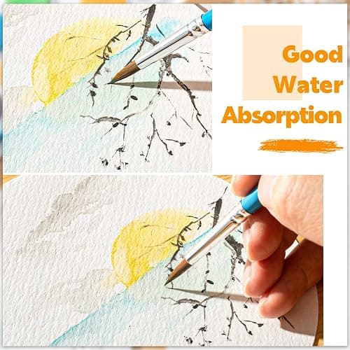 50 Sheets Watercolor Paper Bulk, 8 Sizes White Water Color Paper 140 lb/300 GSM Cold Press Watercolor Paper Easter Gifts for Beginner Artists Child Students Adults Drawing thumbnail 3