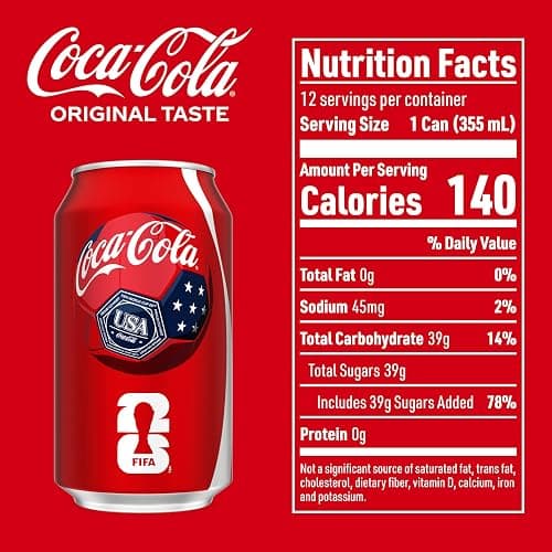 Coca-Cola Fridge Pack Soda Soft Drink, 12 fl oz Cans, 12 Pack - Classic Cola Soda Cans thumbnail 2