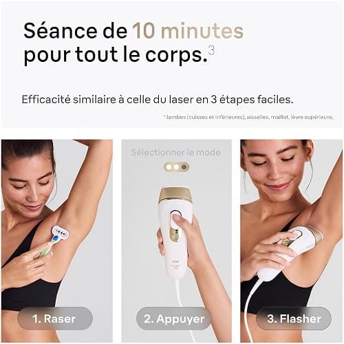 Braun Epilateur Lumiere Pulsee Silk·expert Pro 5 PL5156, Blanc et Or | Alternative au Laser à Domicile, Filaire, avec Pochette, Rasoir Gillette Venus, 2 Têtes thumbnail 4