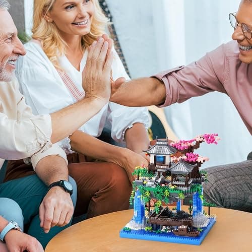 CAXIMSY Cherry Blossom Bonsai Tree House Building Block Sets 3320PCS Chinese Architecture of Peach Blossom Micro Mini Building Set Toy Gift for Kids Adults thumbnail 6