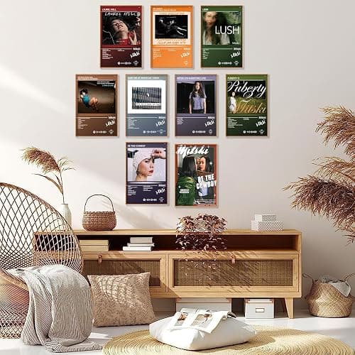 SDZHENSHA Mit ski Poster Album Cover Posters for Room Aesthetic Music Wall Art Girl and Boy Teens Dorm Decor Set of 9 8in x 12in Unframed thumbnail 3