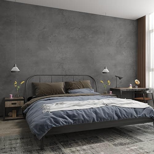 16"×354" Dark Grey Black Concrete Wallpaper Peel and Stick 3D Thick Faux Concrete Cement Contact Paper Vinyl Wrap Stained Matte Textured Waterproof Wall Sticker for Walls Bathroom Garage Living Room thumbnail 6