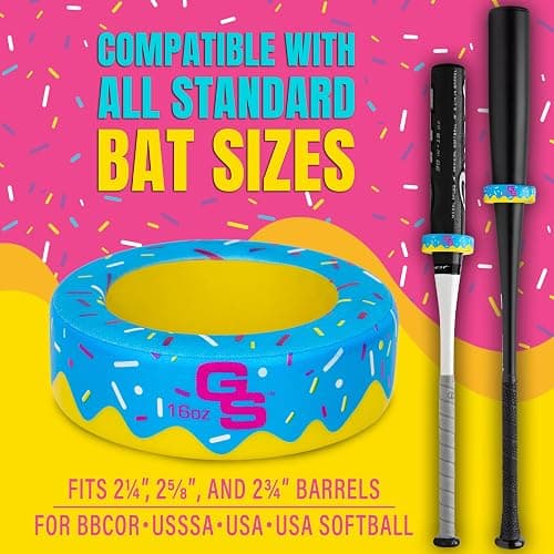 GoSports Baseball and Softball Bat Donut - 16 oz Baseball Drip Bat Weight for Youth and Adult - Blue or Pink thumbnail 6