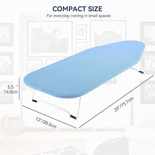 Whitmor Tabletop Ironing Board - Scorch Resistant Cover - Blue thumbnail 3