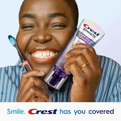 Crest 3D White Deep Stain Remover Toothpaste, Teeth whitening for Adults, 3.1oz, 2 Pack, Sensitivity Safe, Enamel Repair, Cavity Protection, Fluoride Toothpaste, Travel Size Toiletries thumbnail 12