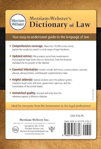 Merriam-Webster's Dictionary of Law, Newest Edition, Trade Paperback thumbnail 2