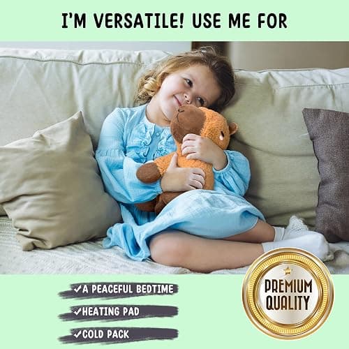 Capybara Microwavable & Weighted Stuffed Animals - 1.5 Lbs Unscented Heating Pad for Period Cramps Pain Relief and Anxiety, Cute Capybara Plush Toys Gifts for Women Girls Adults and Kids by Happy Fuel thumbnail 7