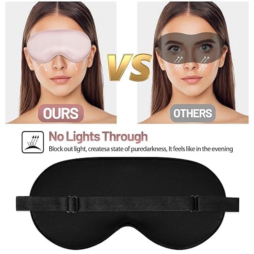 Sleep Mask, Silk Eye Mask for Sleeping with Adjustable Strap, Blindfold Eyeshade for Men & Women, Comfortable & Soft Eye Cover Eyeshade for Night Sleep (Pink) thumbnail 4