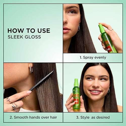 Garnier Fructis Style Brilliantine Shine Glossing Spray for High Shine Finish, Argan Oil, 3 Fl Oz, 3 Count (Packaging May Vary) thumbnail 5