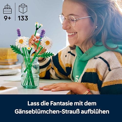 LEGO Botanicals Gänseblümchen - Kunstblumen Modellbau mit künstlichen Gänseblümchen & Lavendel - DIY Schlafzimmerdeko - Ostergeschenk für Mädchen ab 9 Jahren & Erwachsene Blumenliebhaber - 11508 thumbnail 3