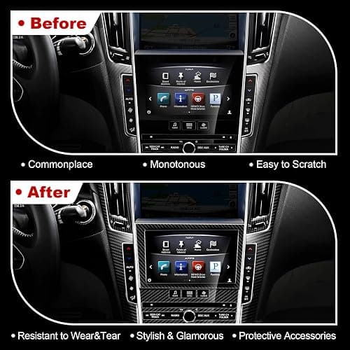 Fancemot 11PCS Real Carbon Fiber Interior Trim Kit Compatible with Infiniti Q50 2014-2024 & Q60 2017–2022, Interior Decor Sticker Accessories thumbnail 4