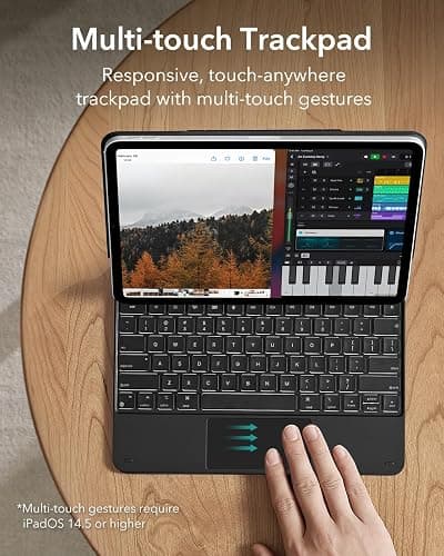ESR iPad Air 13 Inch Case Keyboard (M3/M2, 2025/2024) & iPad Pro 12.9 inch (3/4/5/6th Gen) Magic Keyboard, Easy-Set Floating Cantilever Stand, Precision Multi-Touch Trackpad, Rebound Series, Black thumbnail 4