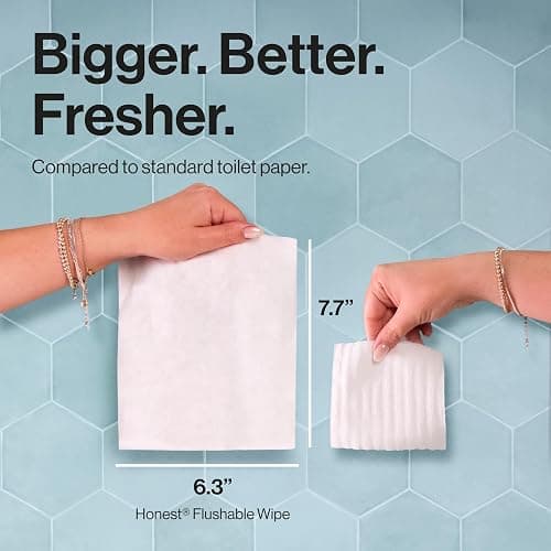 The Honest Company Flushable Wipes, Hypoallergenic, Tropical Leaves, 42ct | Flushable Wipes, 42 Ct. Hypoallergenic, Plant-Based, 99% Water, Dermatologist Tested. Safe To Flush, For Sensitive Skin. thumbnail 6