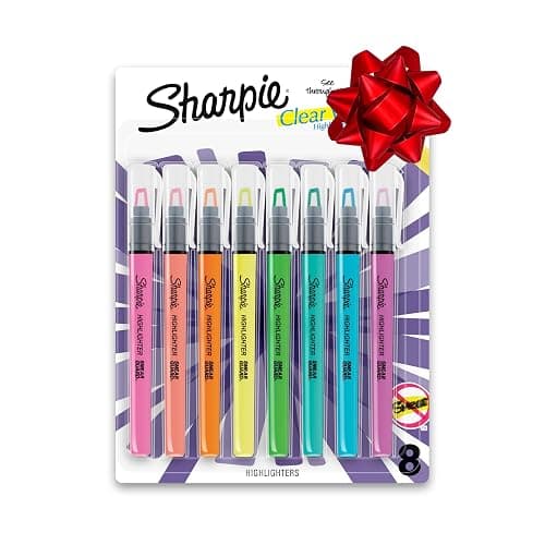 Sharpie Clear View Highlighter Sticks, Chisel Tip, Assorted Fluorescent, 8 Count - School, Home, and Office Use, Teacher Supplies - Image 1