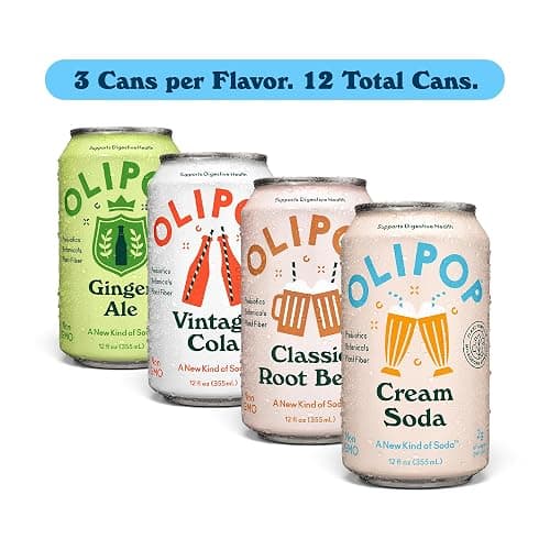 OLIPOP Prebiotic Soda Pop, Classic Soda Variety, Pantry Pack Packed with Prebiotics, Fiber, and Botanicals, Gluten Free, Vegan, GMO Free, 12oz (12-Cans) thumbnail 2