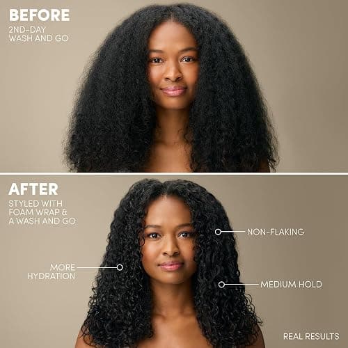 Mizani Foam Wrap Curly Hair Styling Foam - Anti Frizz Moisturizing Hair Mousse with Shea Butter, Smooth and Shine, Non-Greasy, Silicone-Free, Free from Drying Alcohols thumbnail 2