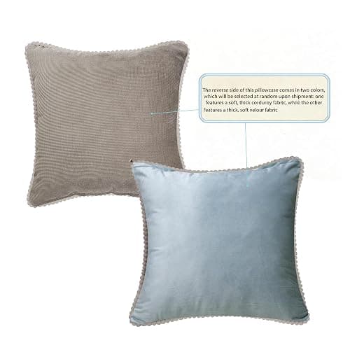 SZHELEJIAM Pillow Covers Set of 2, Jacquard Vintage Embroidered Pillow Cover, Soft Comfortable to the Touch Sofa Decorative Cushion Cover for Living Room, Bedroom, Balcony 18.8x18.8 Inch Blue thumbnail 7