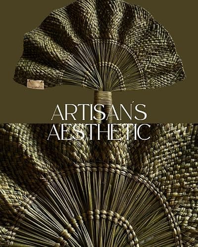 Hand fan portable fan woven with natural palm. Handmade elegant hand fan. Abanicos de mano para fiestas y regalos artesanales thumbnail 3