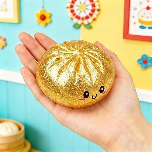 YGYZKJSD Giant Glitter Dumpling Squishy, 2026 Upgrade Dumpling Squishy Mystery Box,Colorful Dumplings Stress Balls Fidget Sensory Toy,Stocking Stuffers with Food Steamer Stretchy Desk Toys thumbnail 2