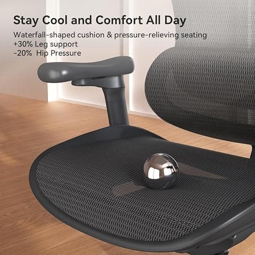 SIHOO Doro C300 Ergonomic Office Chair with Ultra Soft 3D Armrests, Dynamic Lumbar Support for Home Office Chair, Adjustable Backrest Desk Chair, Swivel Big and Tall Computer Chair Black thumbnail 9