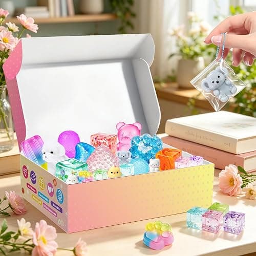 MSYTIFOG 25Pcs Taba Squishies Stress Toys Kit, Stress Relief Fidget Toys for Kids Adults, Kawaii Squishies Stress Relief Stress Cube, Squeeze Sensory Toys for Kids, Birthday Gifts Toys for Girls 8-10 thumbnail 2