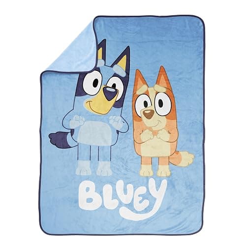 Jay Franco Plush Throw Blanket – 46" x 60" Inches Kids Hero Soft & Cozy Fleece Throw for Bedroom & Couch Décor, Official Licensed Product, Blue - Bluey thumbnail 4