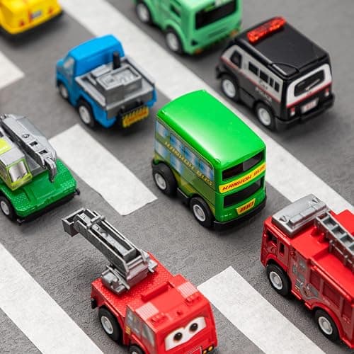 JOYIN 18 Pcs Pull Back City Cars and Trucks Toy Vehicles Set, Friction Powered Cars Toys for Toddlers, Kids Stocking Stuffers, Treasure Box Gifts for Classroom, Christmas Great Gifts for Grandkids thumbnail 7