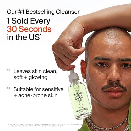 Youth To The People Superfood Cleanser - Kale + Spinach Hydrating Face Wash | Antioxidant-Rich Daily Facial Cleanser - Refillable, pH-balanced, Non-drying, Gentle Makeup Remover, All Skin Types, Vegan thumbnail 2