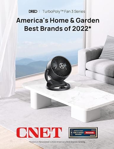 Dreo Fan for Bedroom, 12 Inches, 70ft Powerful Airflow, 28db Quiet Table Air Circulator Fans for Whole Room, 120° Adjustable Tilt, 3 Speeds, Desktop Fan for Home, Office, Kitchen thumbnail 2