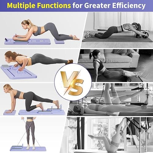 Pilates Reformer Set, ESBANY Pilates Board with Phone Holder, Multi-Purpose Foldable Pilates Reformer Machine, Portable Home Pilates Slider Board Equipment for Home Workout, Fitness, Exercise, Abs thumbnail 7