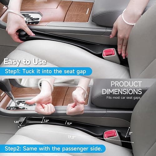 Givifive Car Seat Gap Filler Set of 2, Soft Foam Multifunctional Seat Side Gap Filler with Organizer & Hook Function, 3in1 Gap Stopper Universal Fit Car SUV Truck Fill The Gap Between Seat & Console thumbnail 9