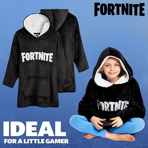 Fortnite Oversized Hoodie Blankets for Boys Fleece Extra Long Warm Wearable Hooded Poncho for Kids and Teens 14+, Gamers Gifts thumbnail 5