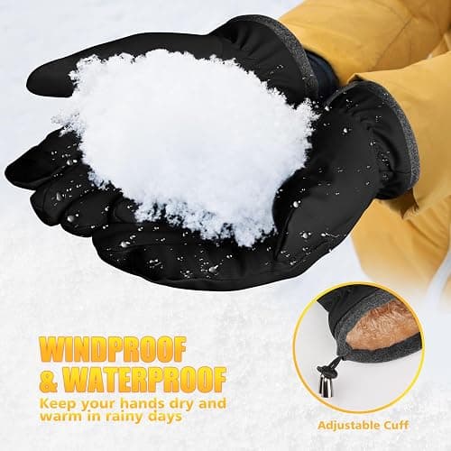 ihuan Winter Waterproof Ski Gloves Men Women, Snow Warm Cycling Cold Weather, Driving Biking Running thumbnail 4