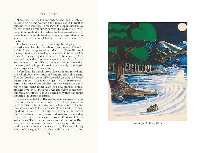 The Hobbit Illustrated by the Author: A Special Edition of the Fantasy Classic Featuring Sprayed Edges (Tolkien Illustrated Editions) thumbnail 5