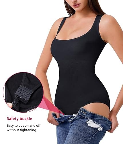 Junlan Shapewear Bodysuit for Women Tummy Control Full Body Shaper Seamless Shaping Leotard Tank Tops thumbnail 4