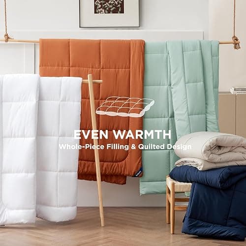 Bedsure Comforter Duvet Insert - Quilted Comforters Queen Size, All Season Duvet, GentleSoft Down Alternative Bedding Blanket, with 8 Tabs, Gifts for Women/Men, White, Queen 88 x 88 Inches thumbnail 7