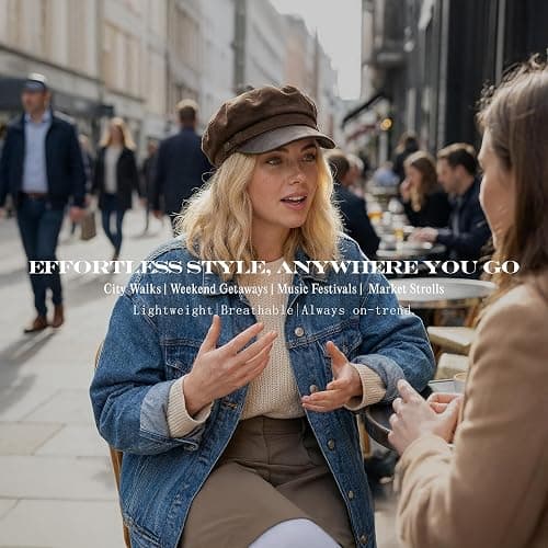 Funky Junque Newsboy Hat for Women – Trendy Greek Fisherman Cap, Classic Women's Baker Boy Newsies Hat, Ladies Fashion Caps thumbnail 6