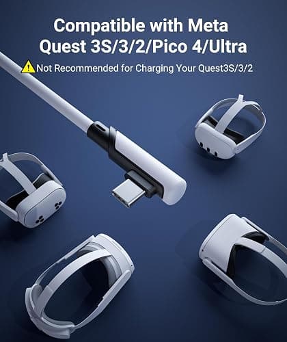 Syntech Link Cable 20 FT Compatible with Oculus/Meta Quest 3/Meta Quest2/Pro/Pico 4/Ultra Accessories and PC/SteamVR, High Speed PC Data Transfer, USB 3.0 to USB C Cable for VR Headset thumbnail 2