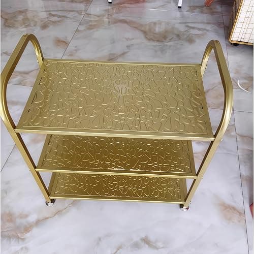 CBBZJY 3 Tier Metal Shoe Rack Organizer Vertical Design Entryway Storage Cabinet for Entrance or Kitchen Small and Narrow Free Standing Gold thumbnail 7