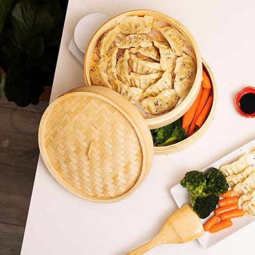 Joyce Chen 2-Tier Bamboo Steamer Baskets, 10-Inch thumbnail 2